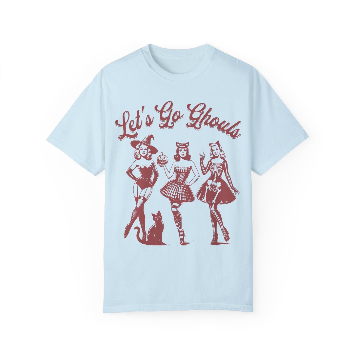 Lets Go Ghouls Witches Shirt - Spooky Girls Comfort Colors T-shirt Chambray