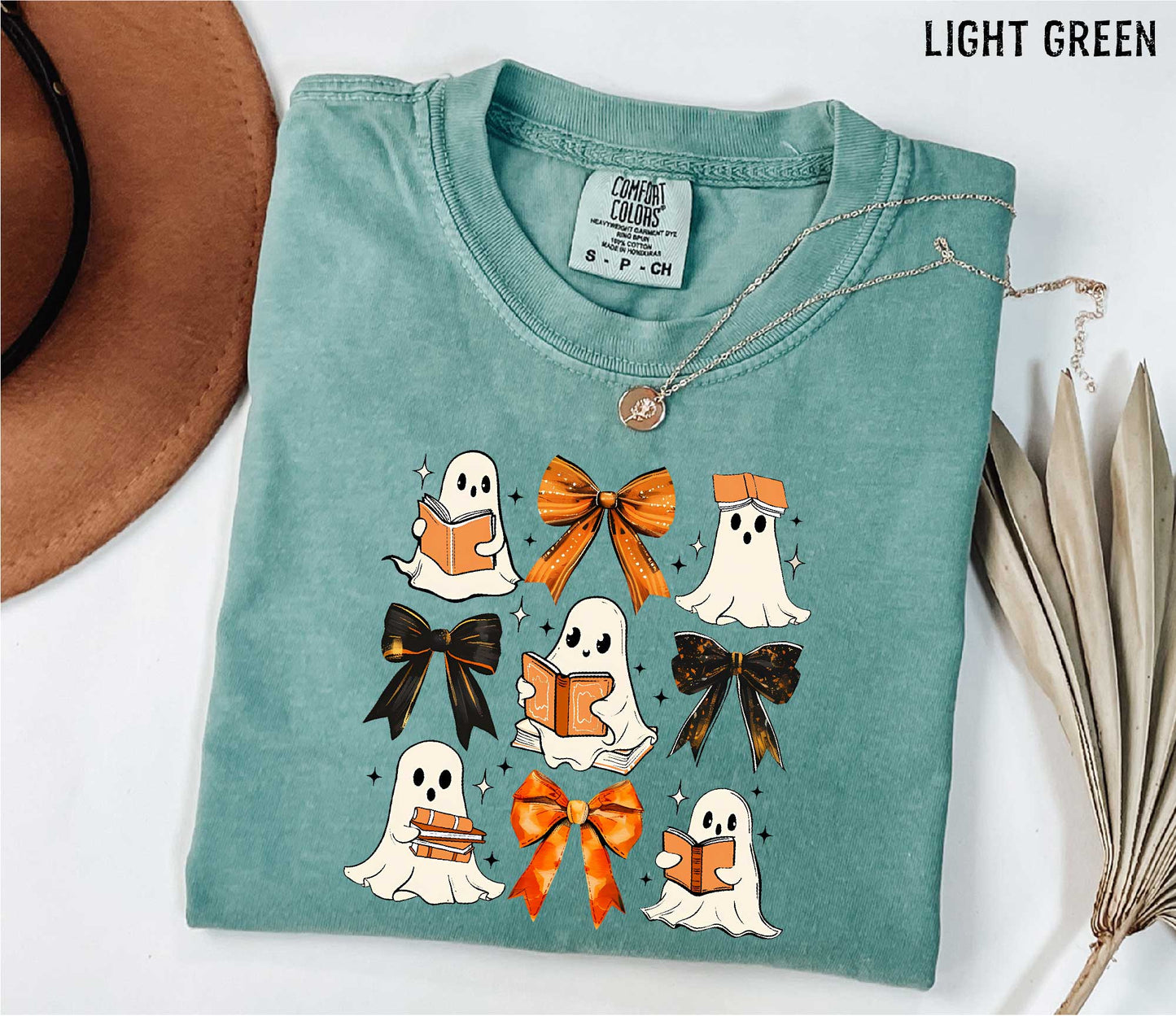Halloween Ghost Books Comfort Colors T-shirt - Spooky Educational Tee