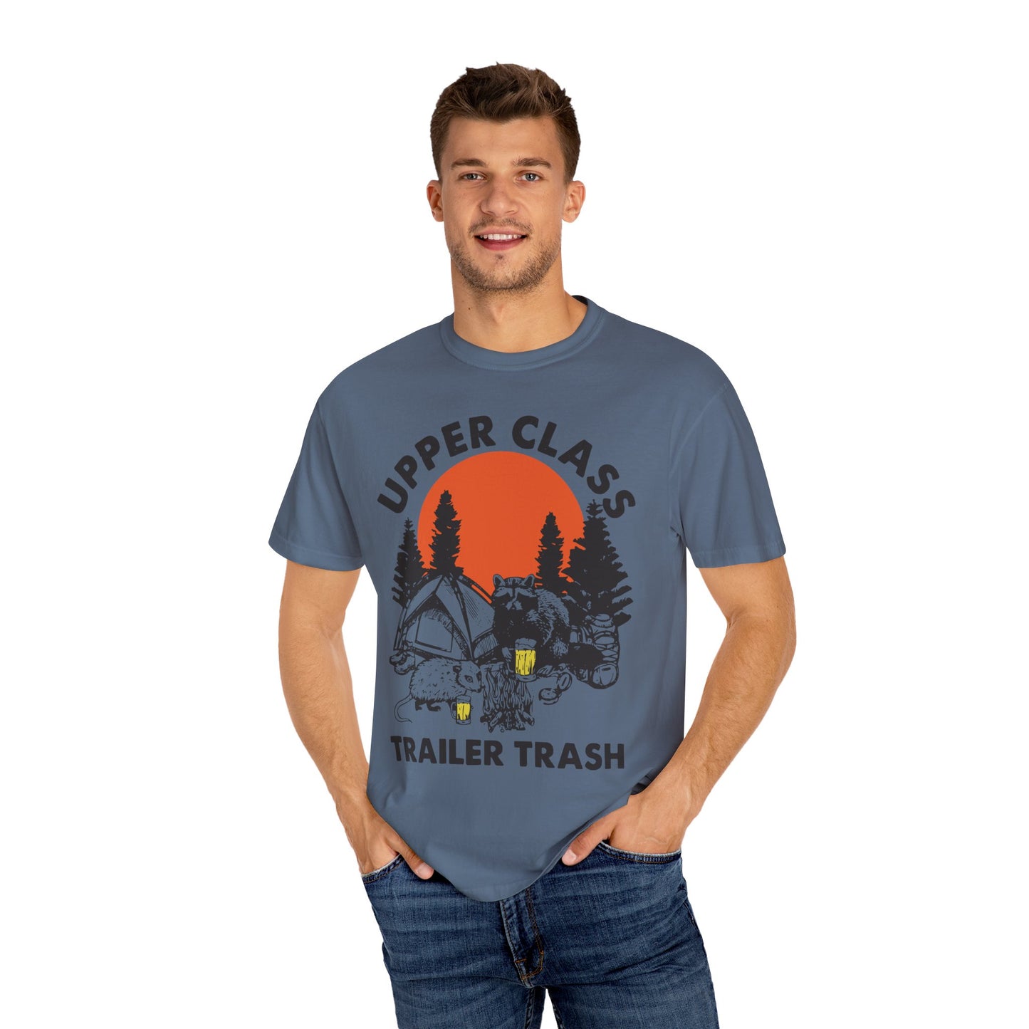 Upper Class Trailer Trash Shirt - Cute Raccoon Camp Shirt