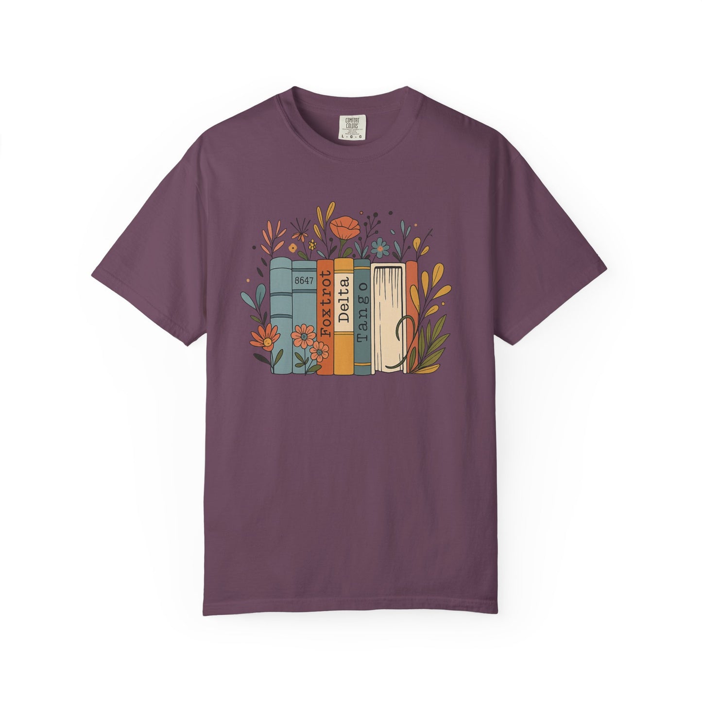 Foxtrot Delta Tango Book Shirt Retro Floral Comfort Colors T-Shirt