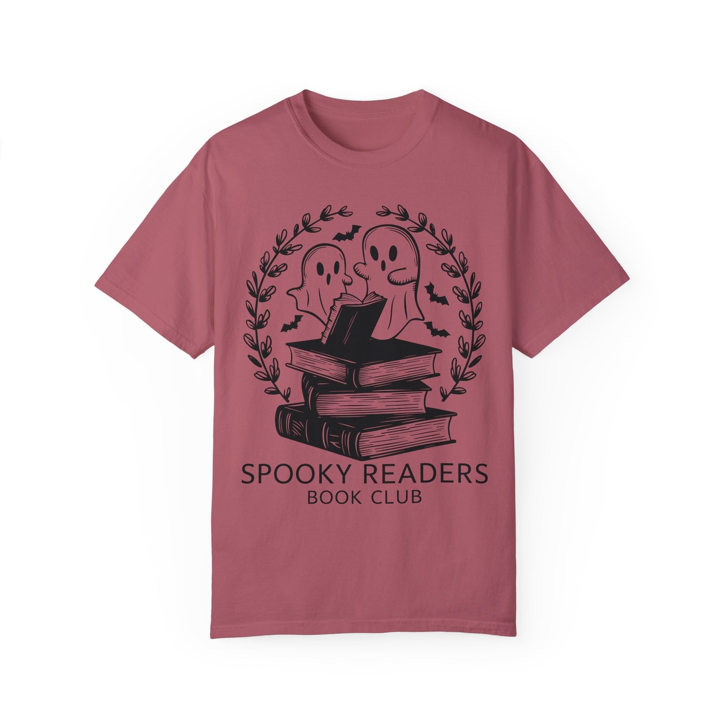 Comfort Colors Spooky Book Club Shirt, Book Ghost Shirt, Halloween Shirt Crimson