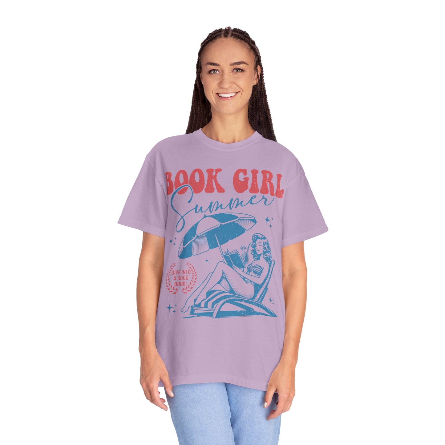 Vintage Book Girl Shirt - Retro Style Apparel for Literature Enthusiasts