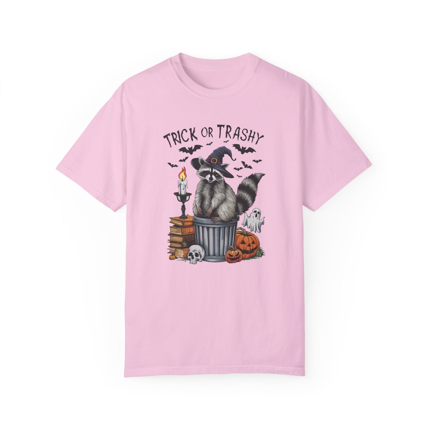 Trick or Trashy Raccoon Vintage Graphic T-shirt Blossom