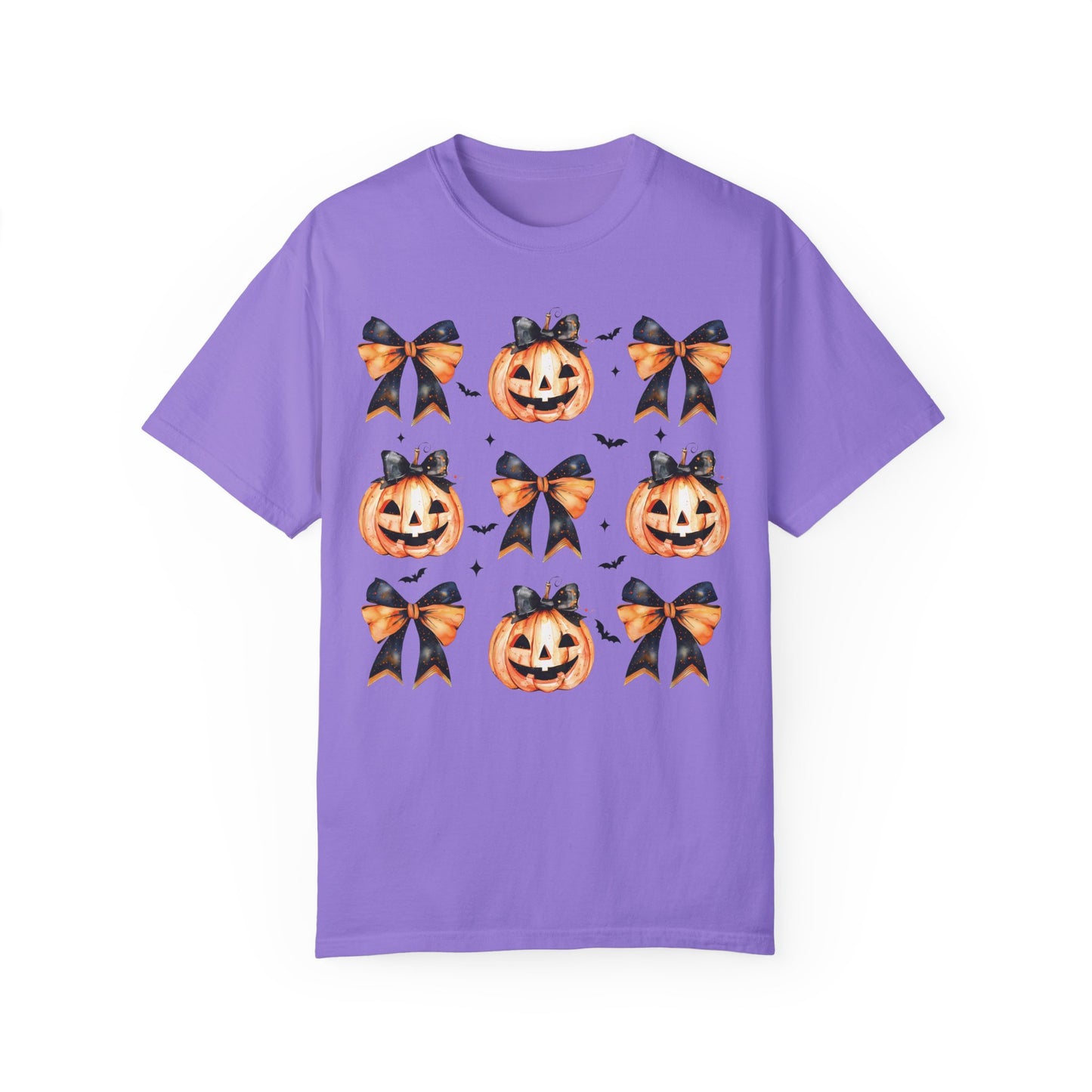 Halloween Pumpkin Coquette Bow Shirt Violet