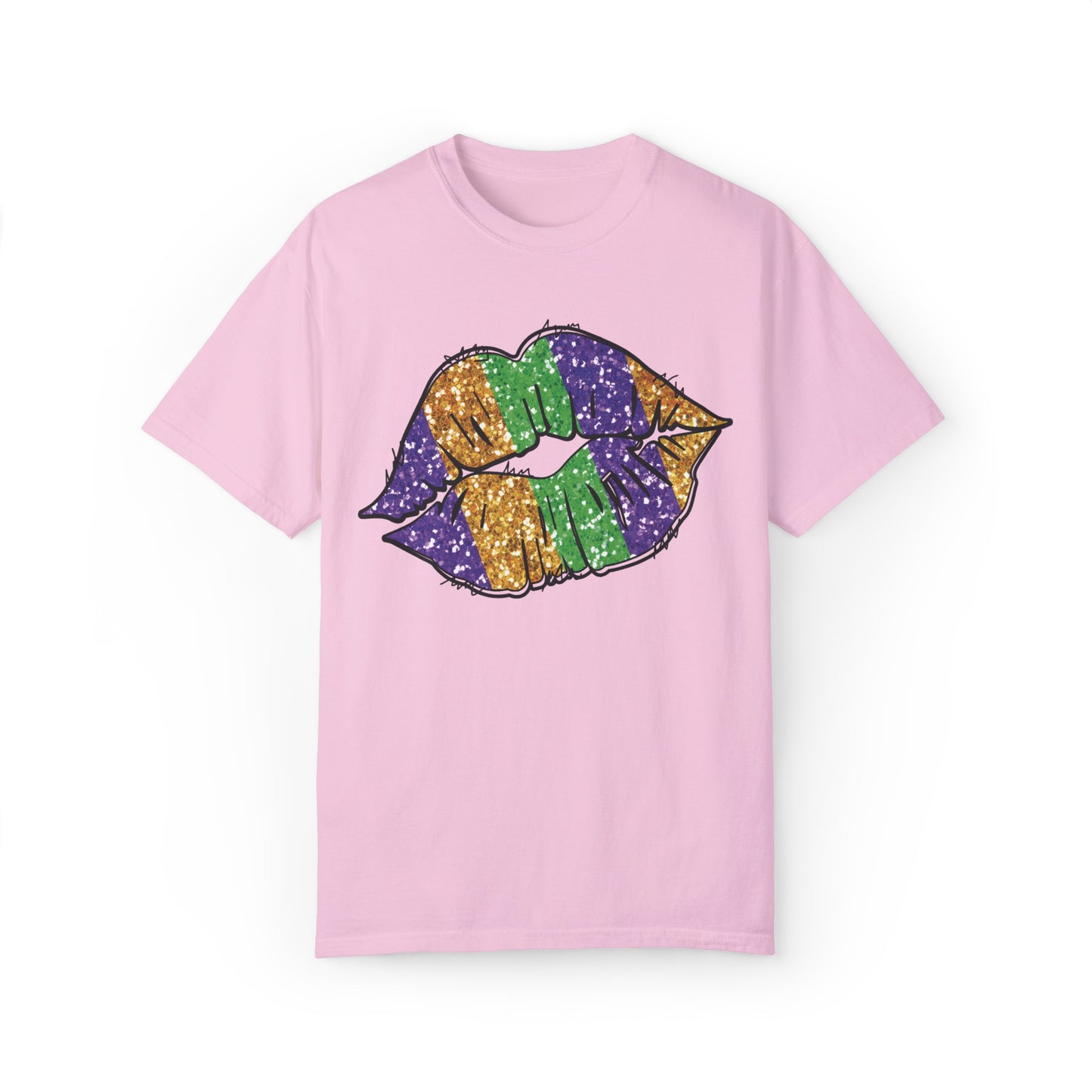 Comfort Colors Mardi Gras Lip Shirt Blossom