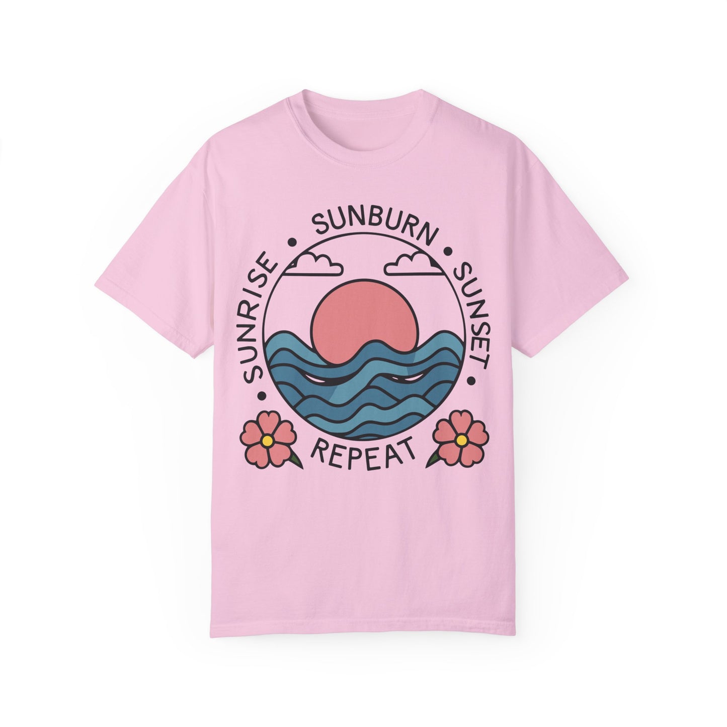 Retro Summer Shirt Sunrise Sunburn Sunset Repeat Shirt Blossom