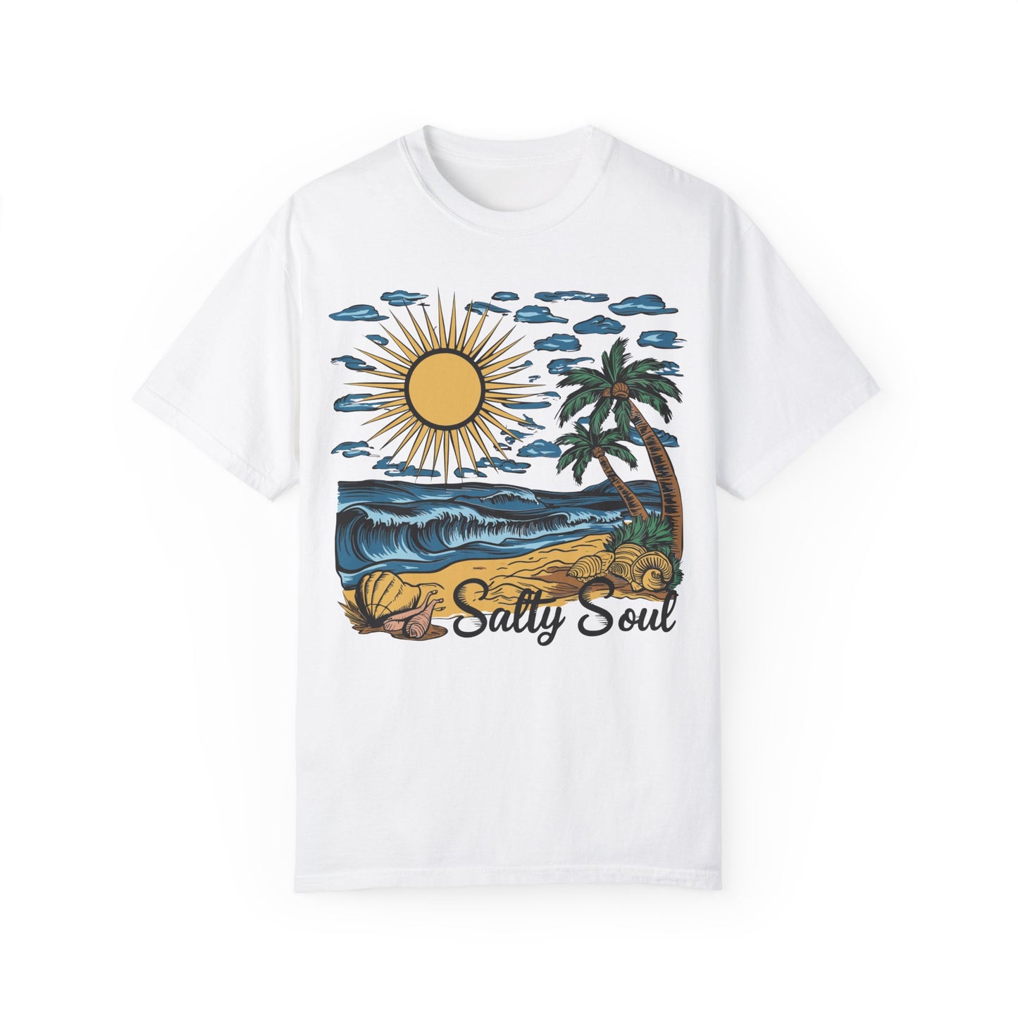 Salty Soul Beach Summer Shirt | Coastal Fashion Apparel White