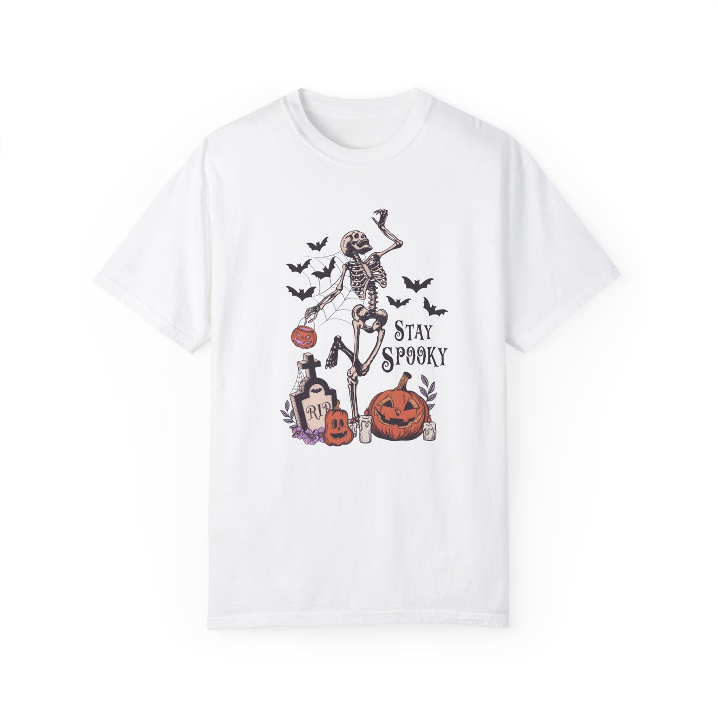 Comfort Colors® Dancing Skeleton Shirt - Stay Spooky Shirt White