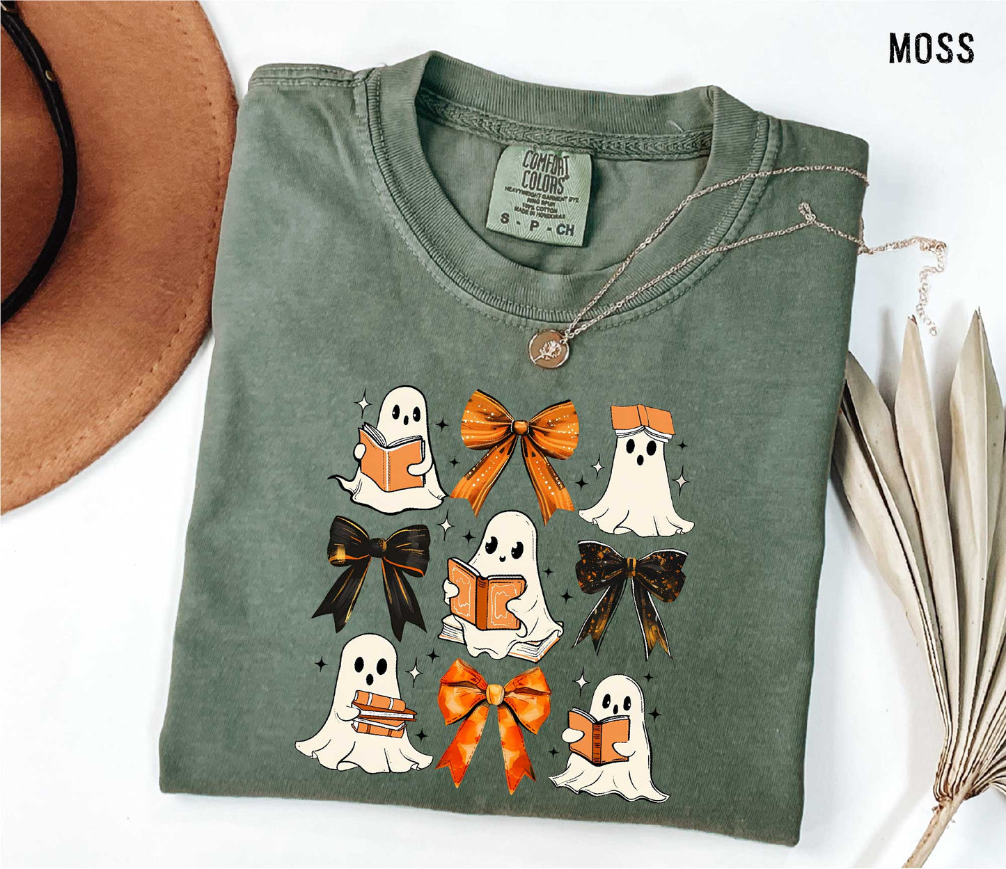 Halloween Ghost Books Comfort Colors T-shirt - Spooky Educational Tee