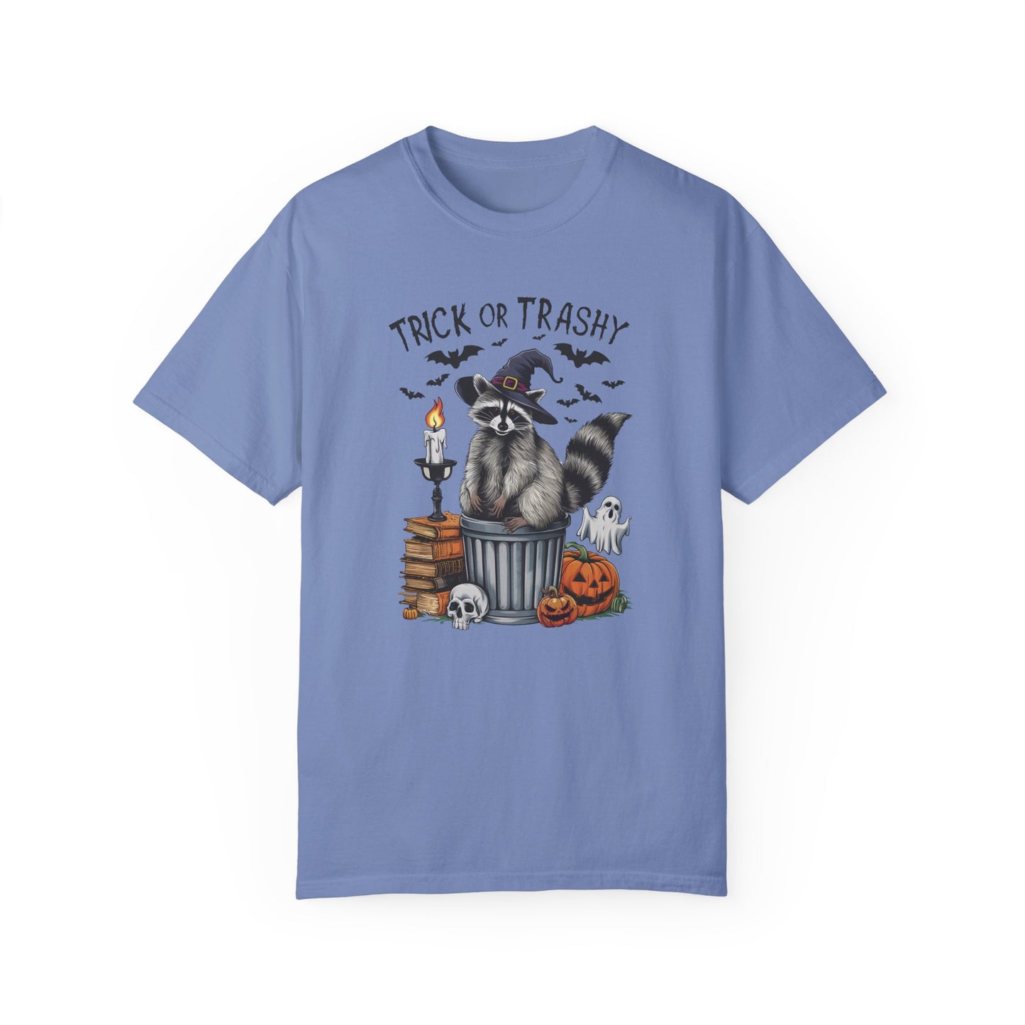 Trick or Trashy Raccoon Vintage Graphic T-shirt Washed Denim