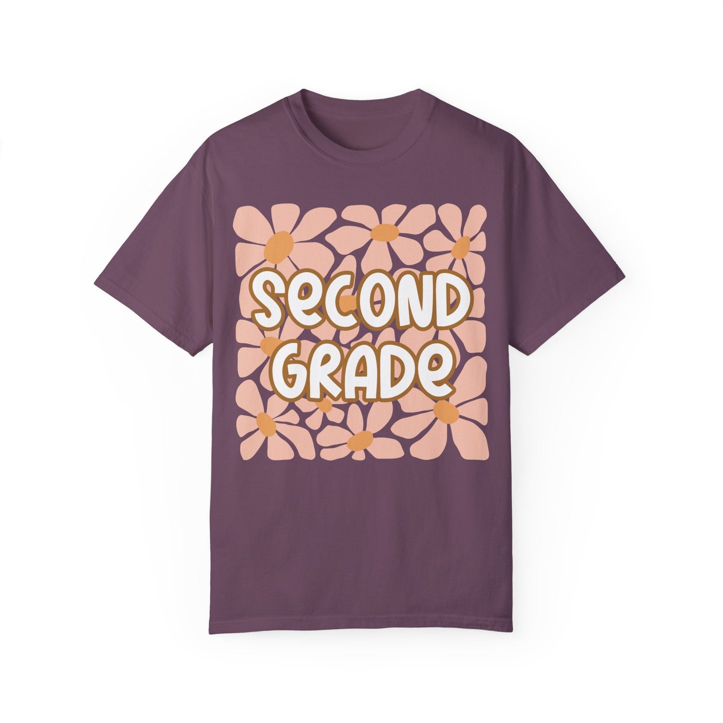 Floral Second Grade Teacher Back To School Shirt Berry