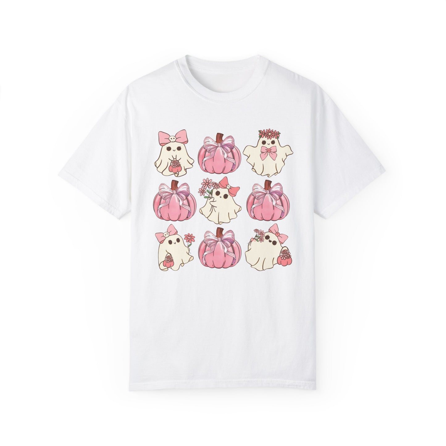Halloween Coquette Pink Pumpkin Shirt White
