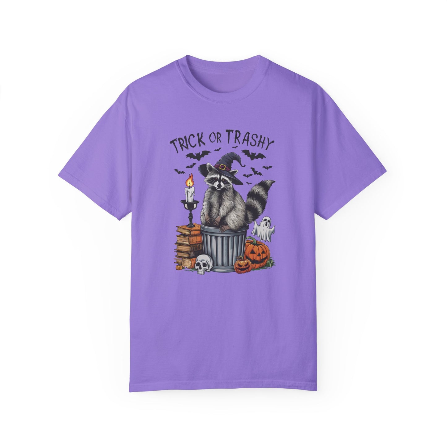 Trick or Trashy Raccoon Vintage Graphic T-shirt Violet