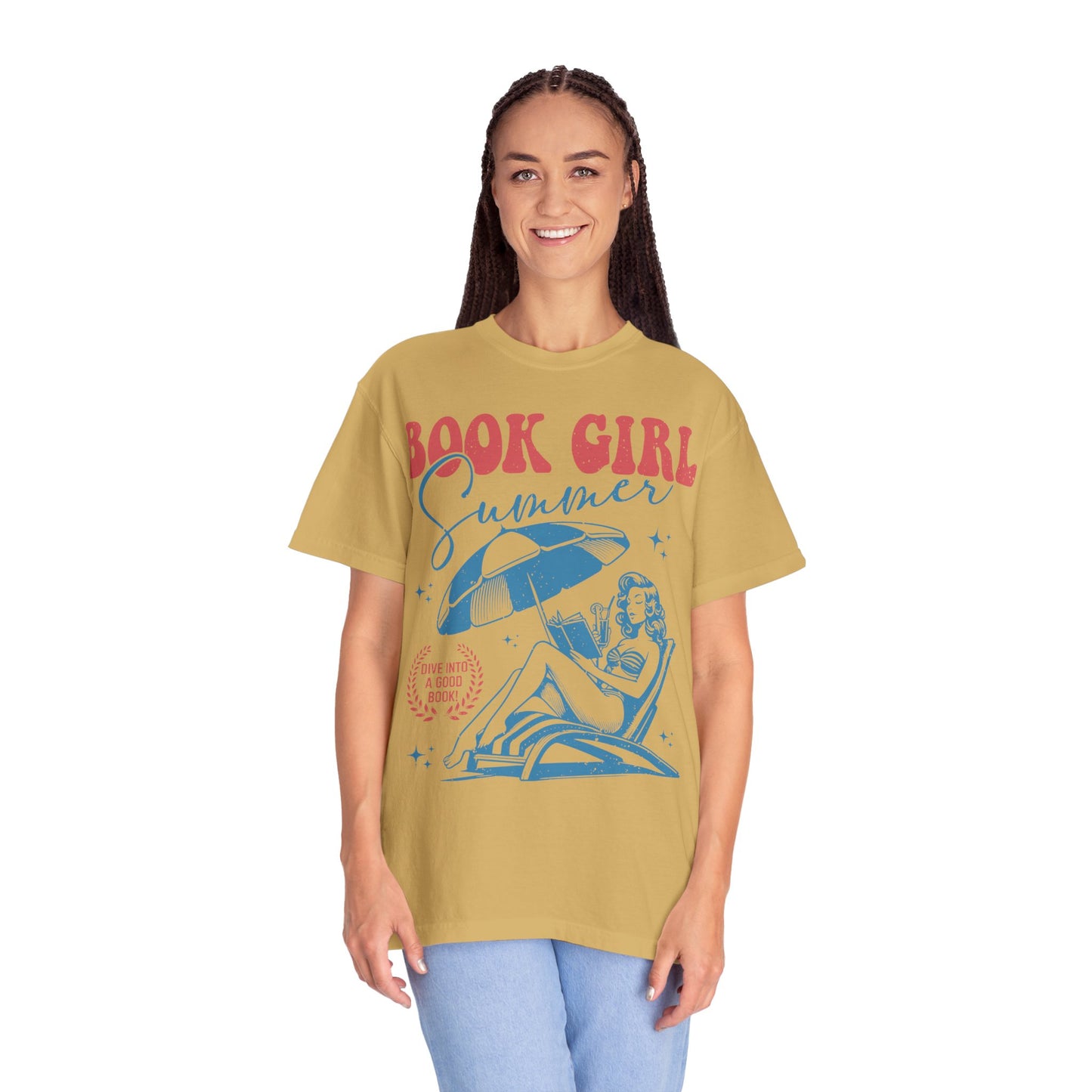 Vintage Book Girl Shirt - Retro Style Apparel for Literature Enthusiasts