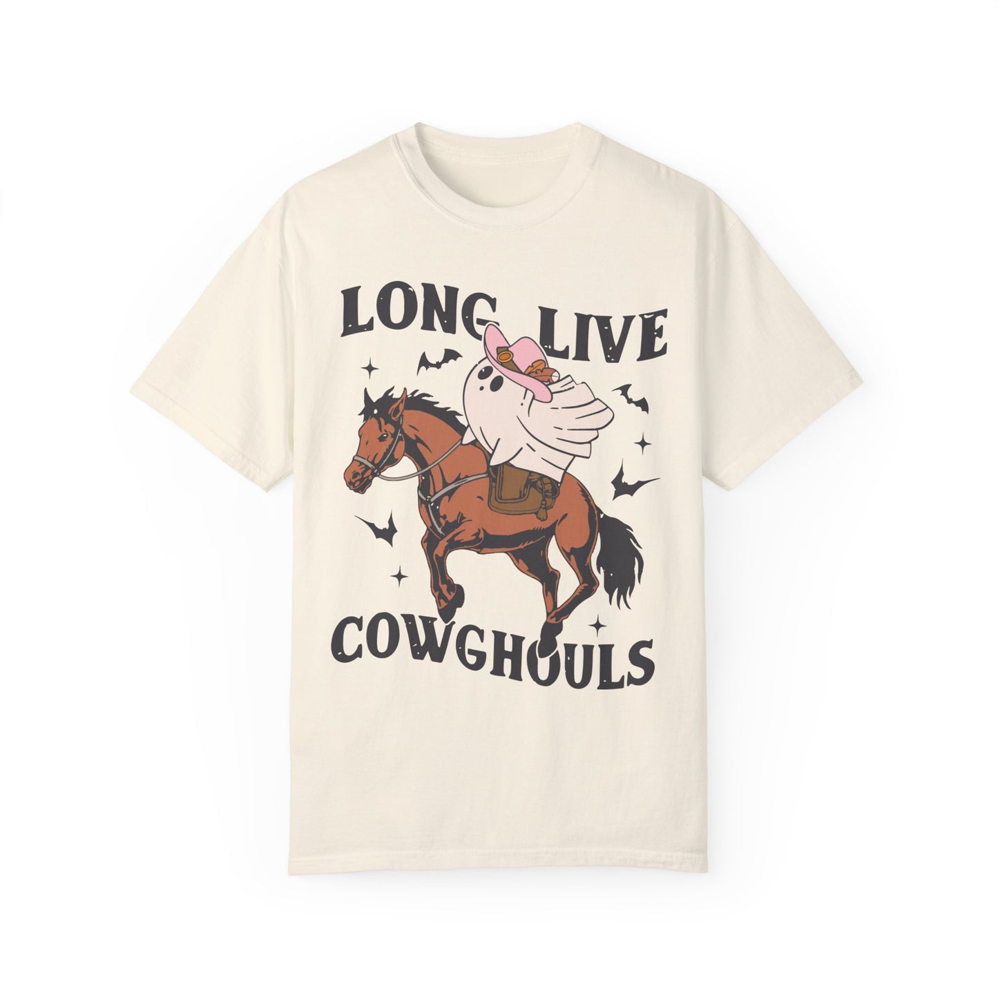Long Live Cowghouls Western Halloween Graphic Tee Shirt Ivory
