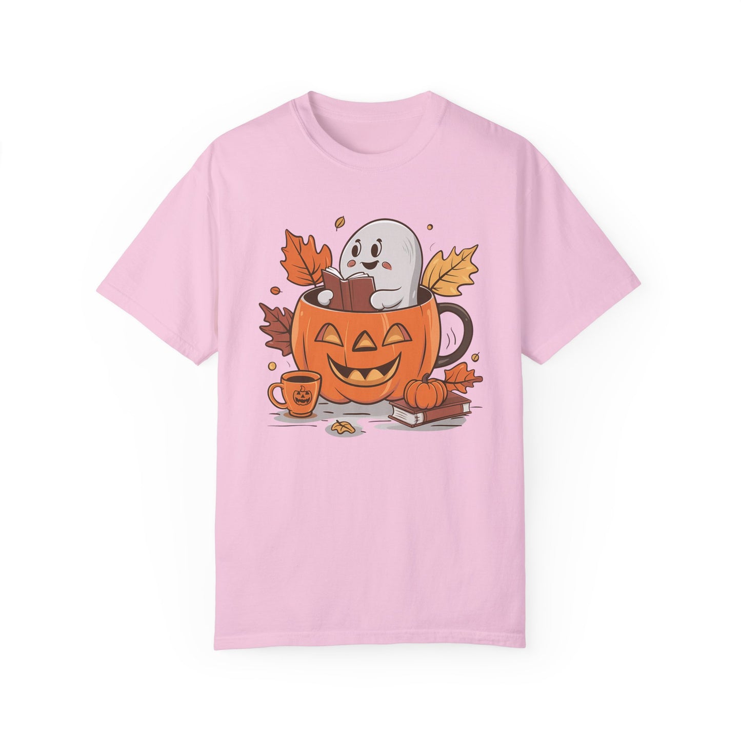 Cute Pumpkin Bookish Ghost Halloween Shirt Blossom