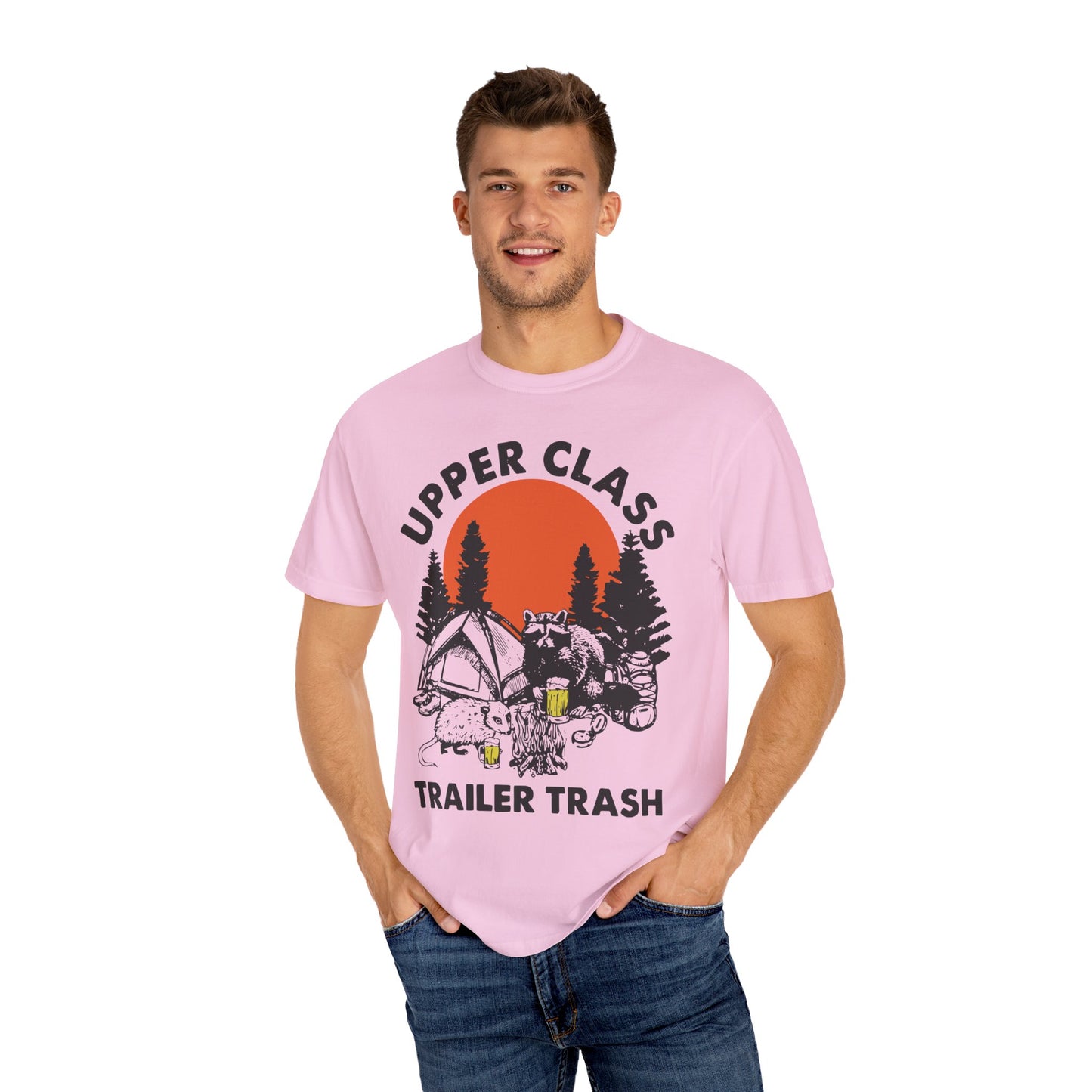 Upper Class Trailer Trash Shirt - Cute Raccoon Camp Shirt