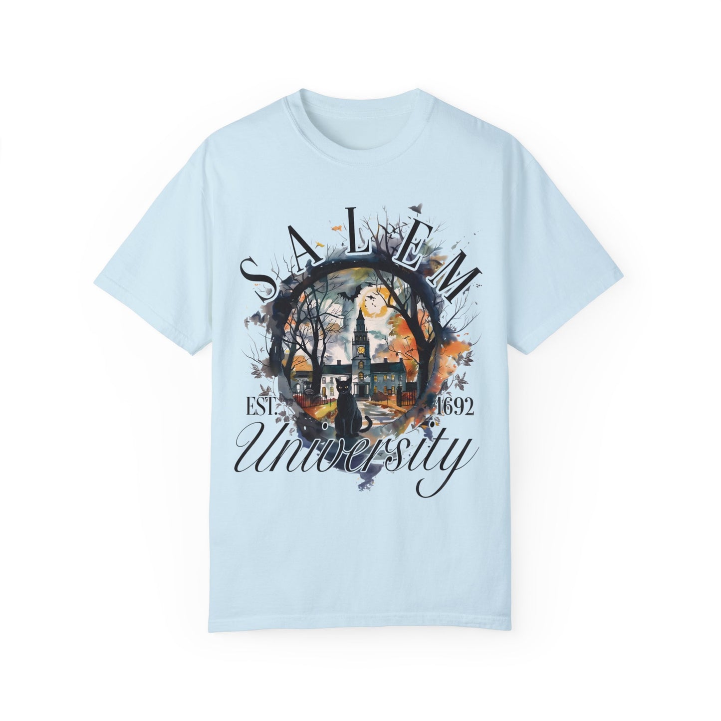Salem University Est 1692 Witchy Halloween Shirt Chambray