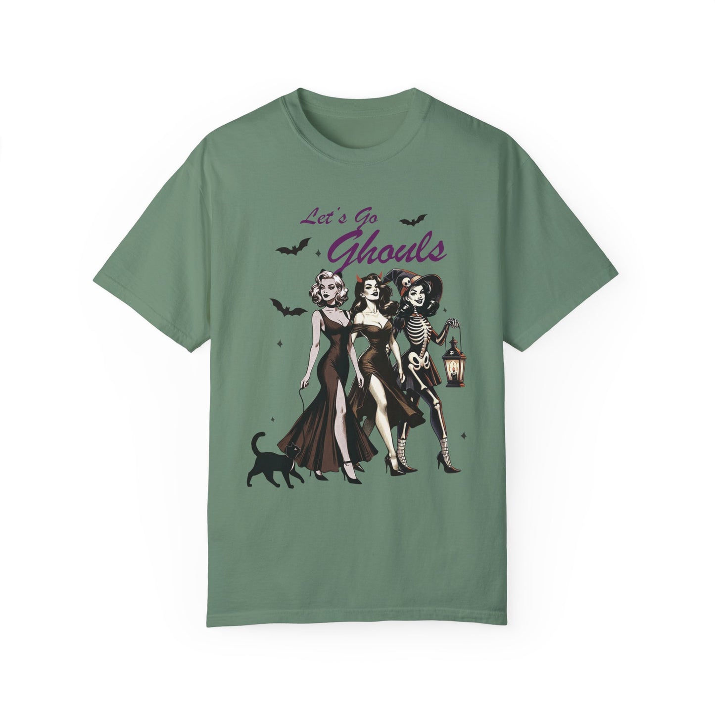 Halloween Witch Let's Go Ghouls Shirt Light Green