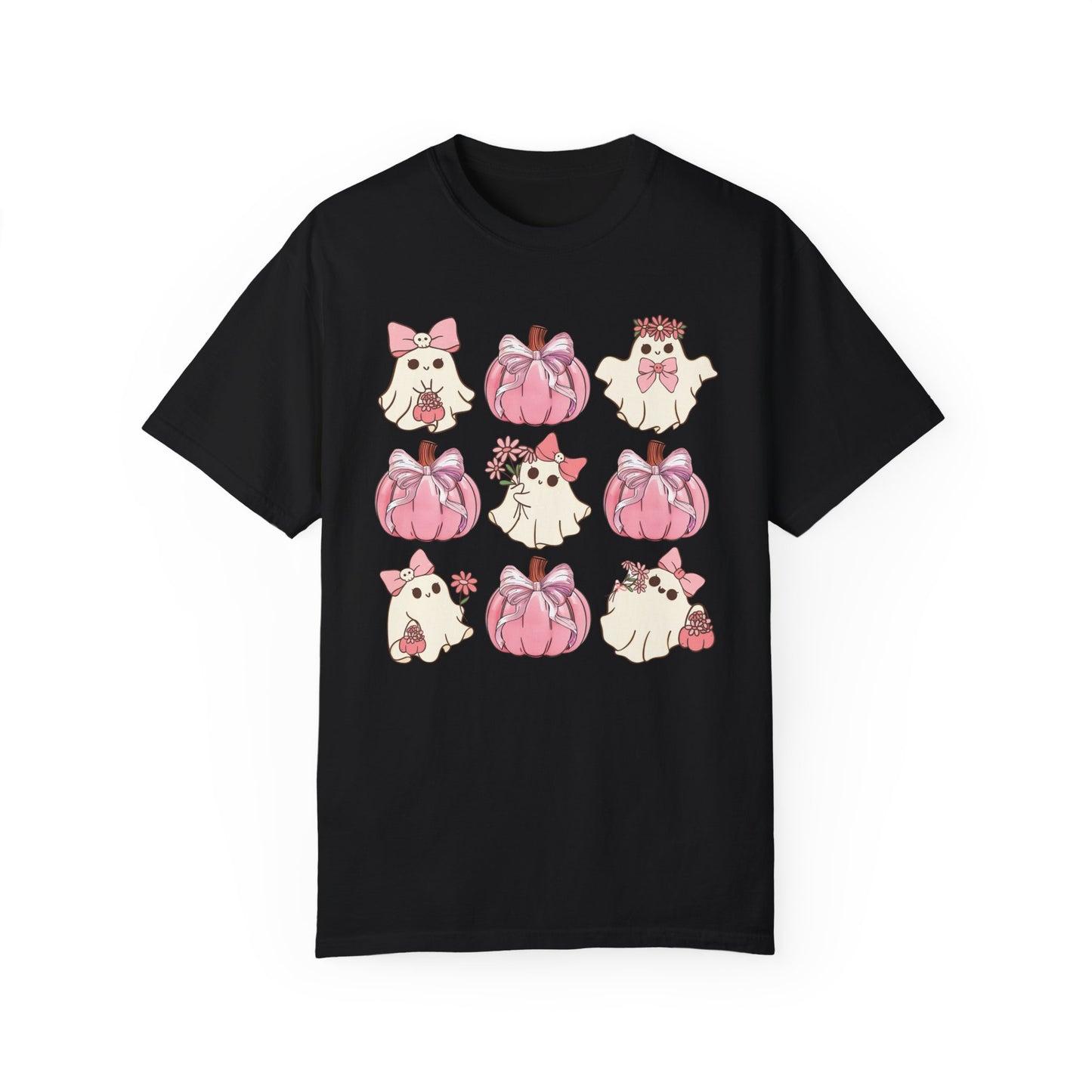 Halloween Coquette Pink Pumpkin Shirt Black