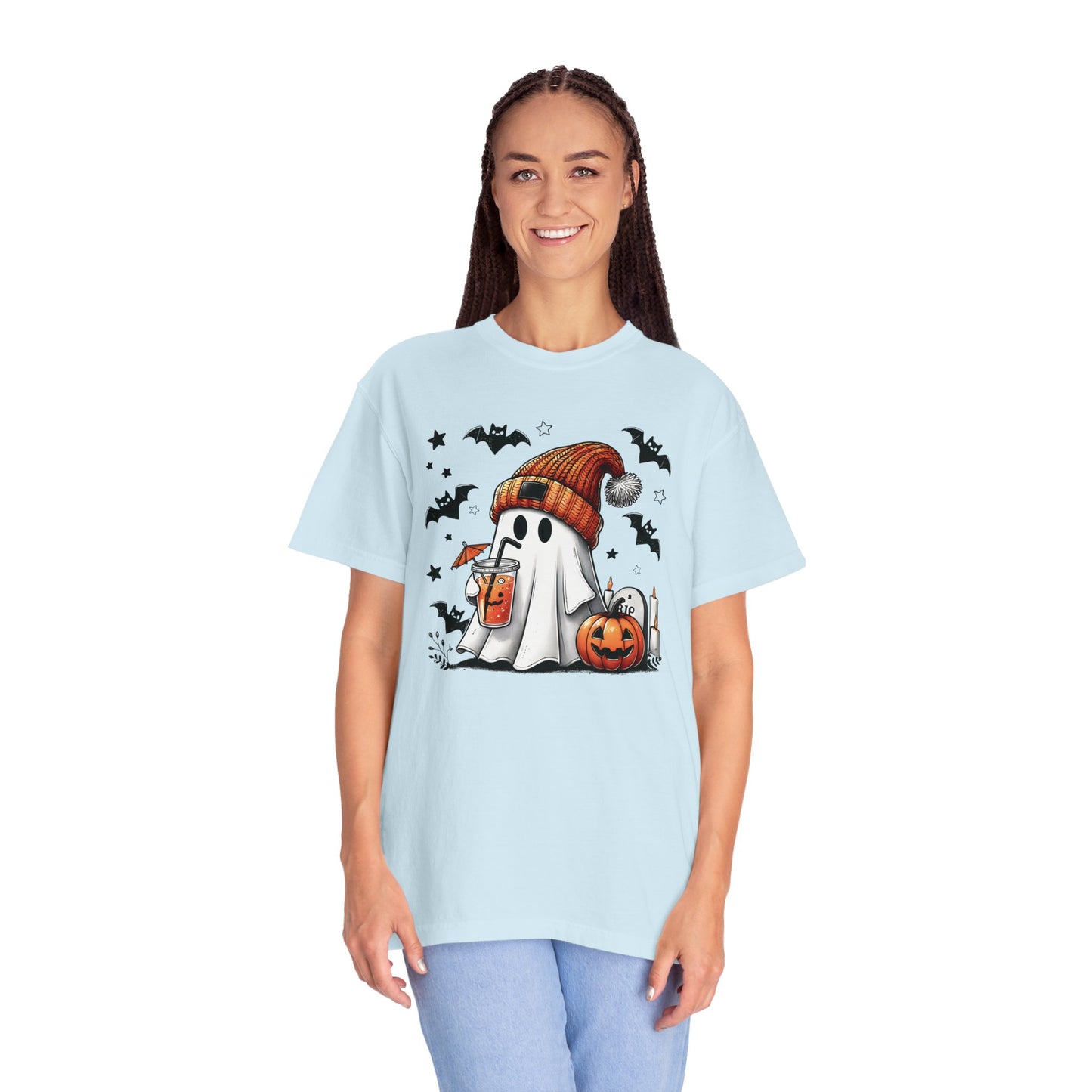 Halloween Ghost Comfort Colors Shirt, Cute Ghost Shirt, Womens Halloween