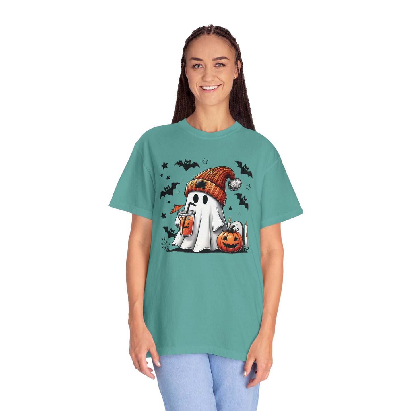 Halloween Ghost Comfort Colors Shirt, Cute Ghost Shirt, Womens Halloween