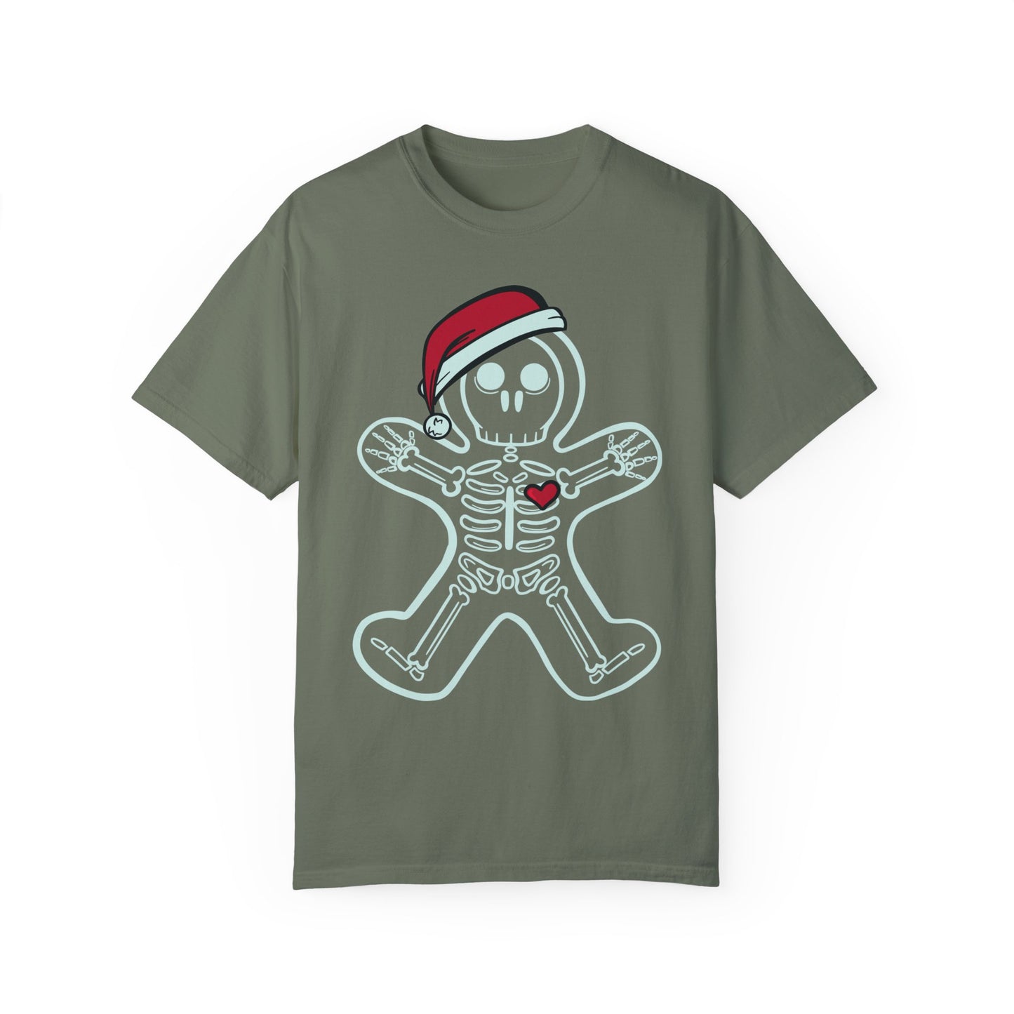 Gingerbread Man X-Ray Shirt | Funny Xmas X-Ray Technician Santa Hat Gift Moss