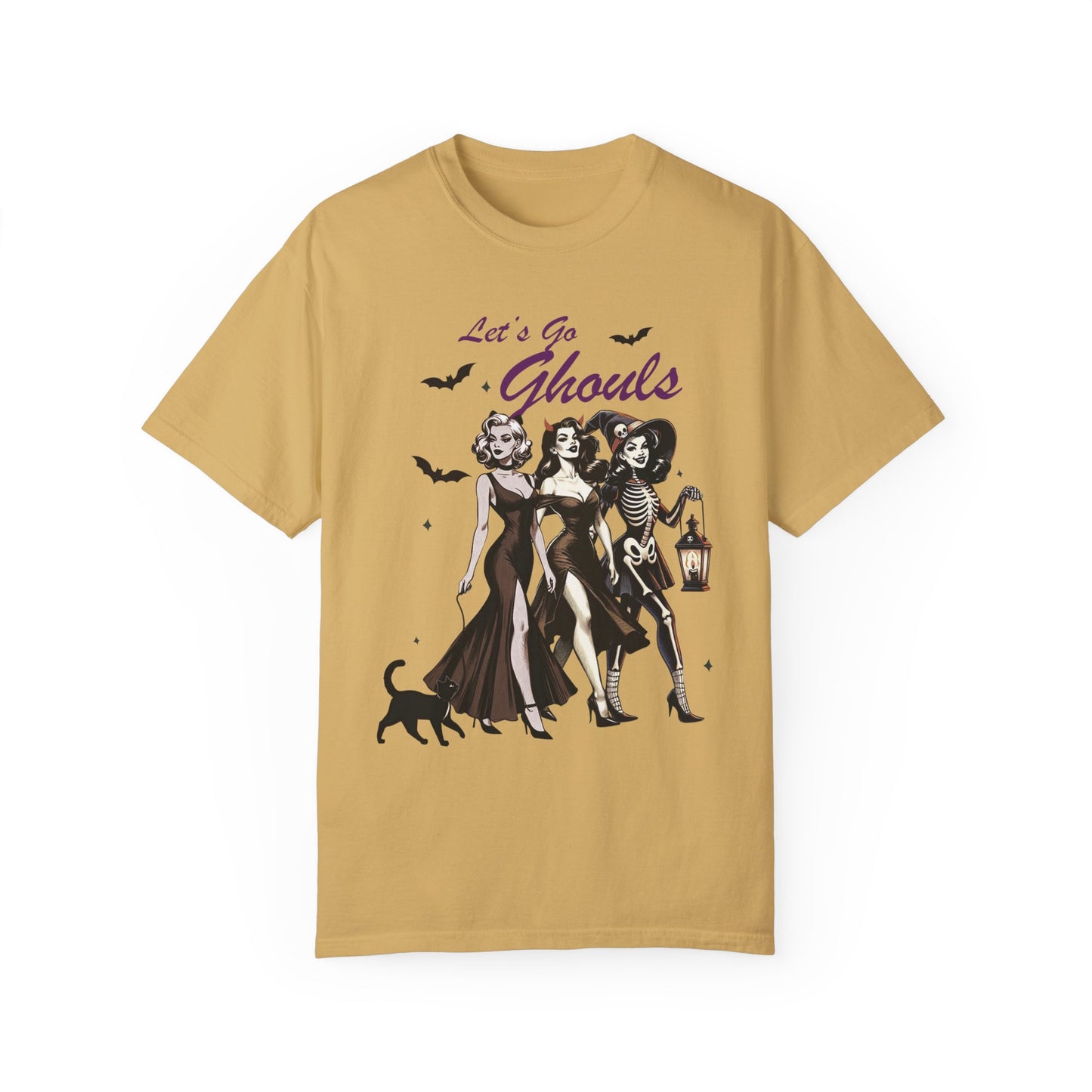 Halloween Witch Let's Go Ghouls Shirt Mustard