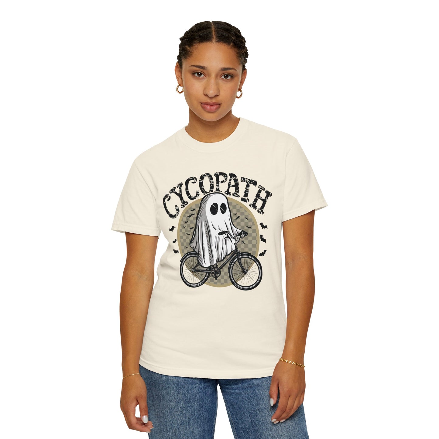 Halloween Shirts Ghost Riding Bicycle TShirt ,Cycopath, Funny Halloween