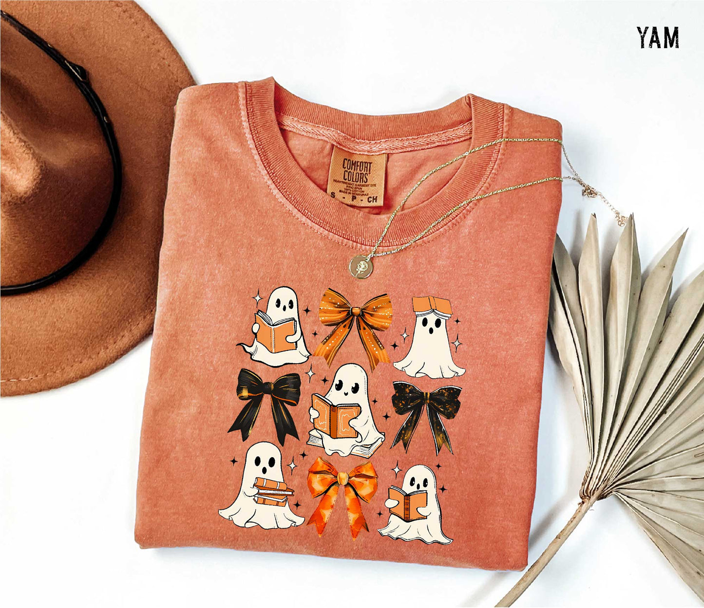 Halloween Ghost Books Comfort Colors T-shirt - Spooky Educational Tee