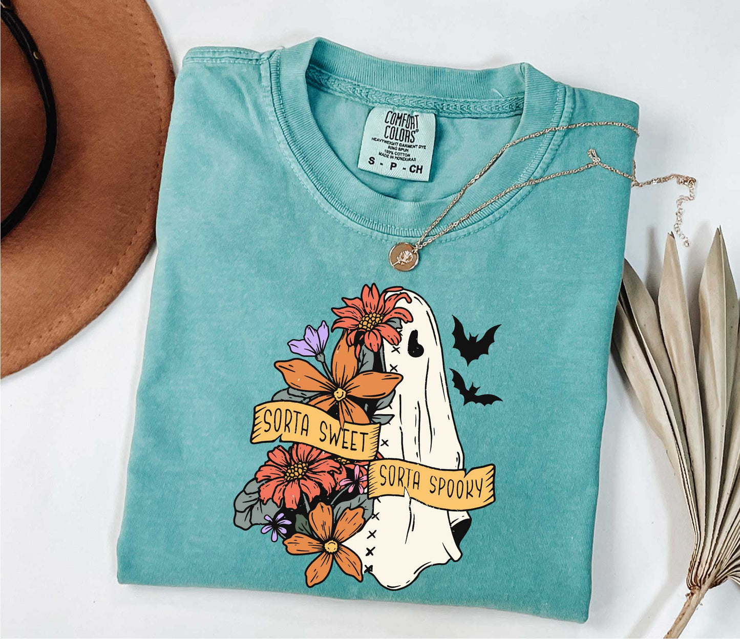 Sorta Sweet Sorta Spooky Shirt, Halloween Wildflower Shirt, Halloween Ghost Gift Ideas
