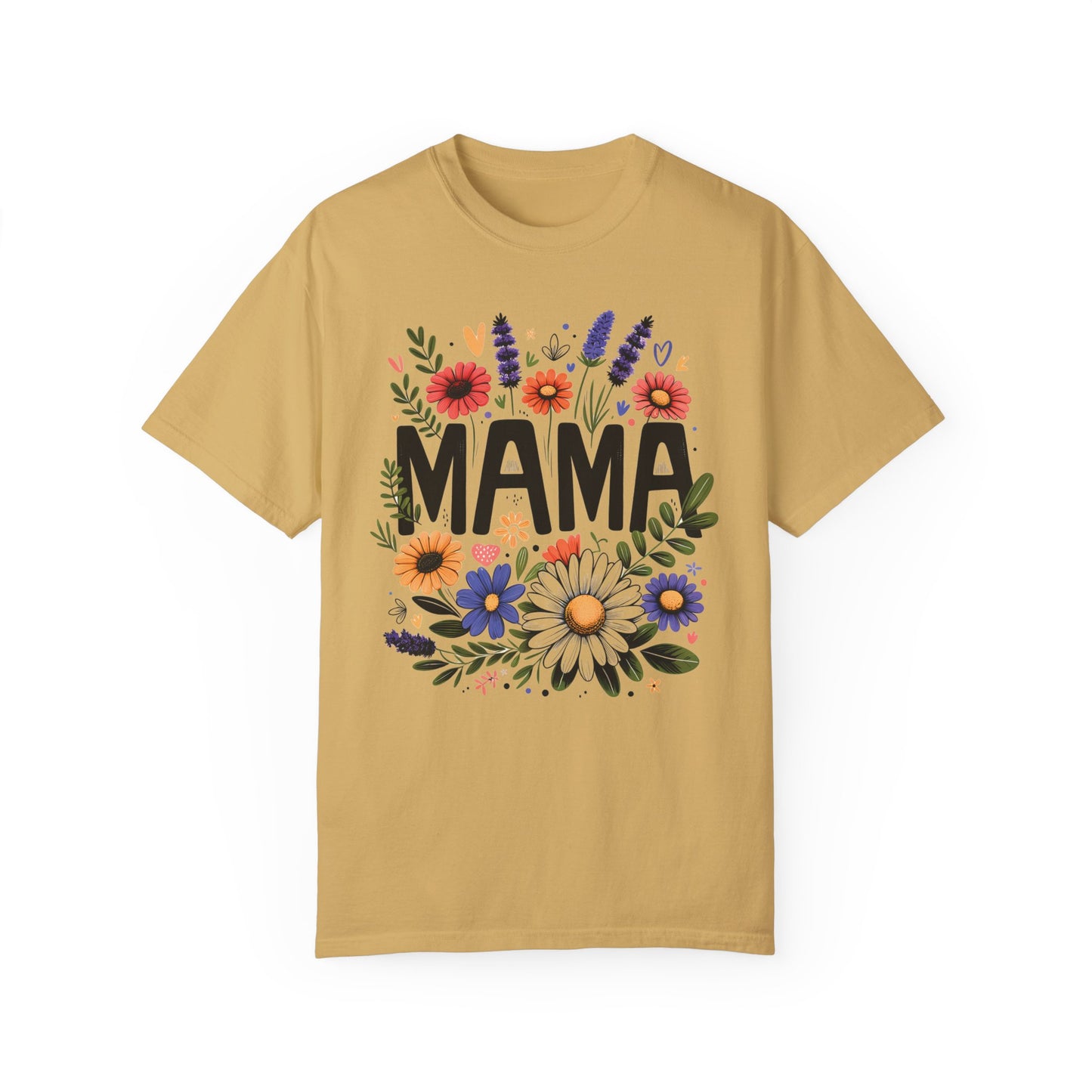 Comfort Colors Flower Mama Shirt Mustard