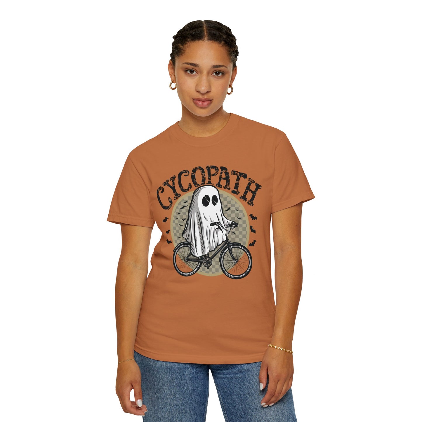 Halloween Shirts Ghost Riding Bicycle TShirt ,Cycopath, Funny Halloween