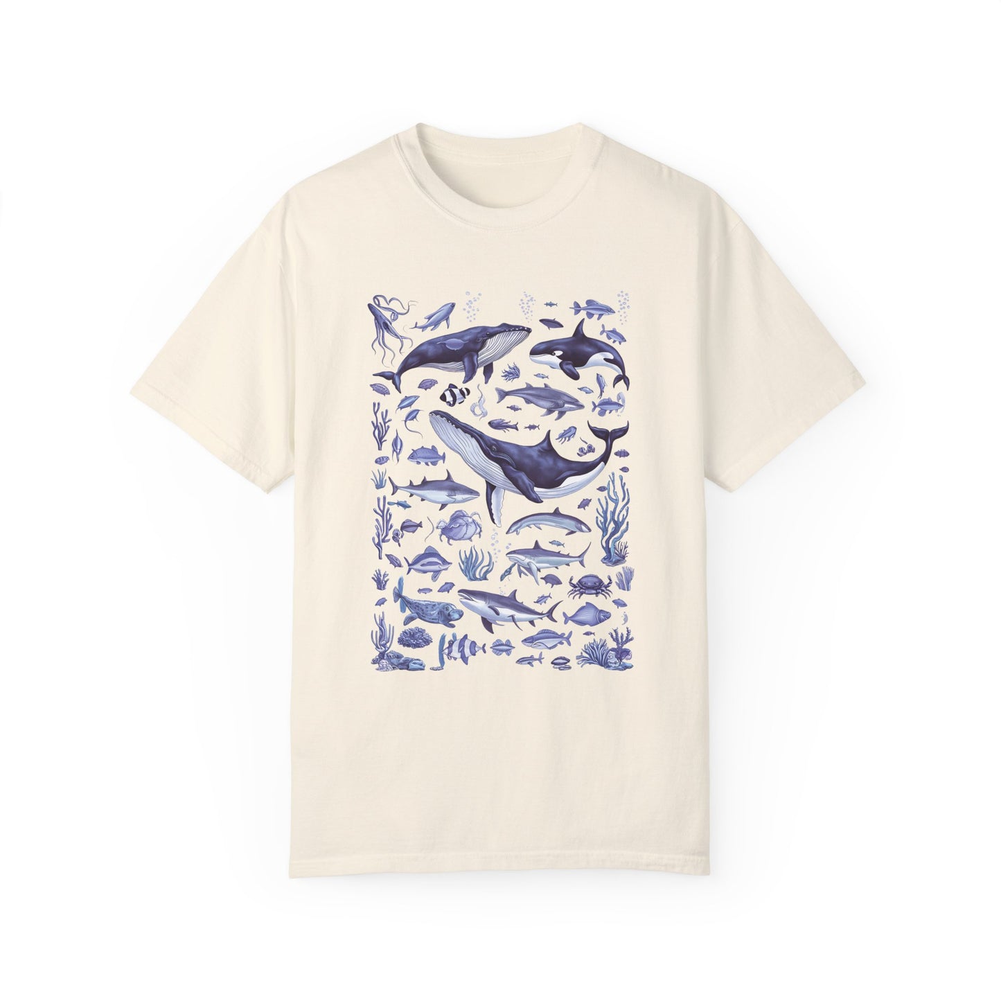 Vintage 90s Tattoo Sea Animal Tshirt Ivory