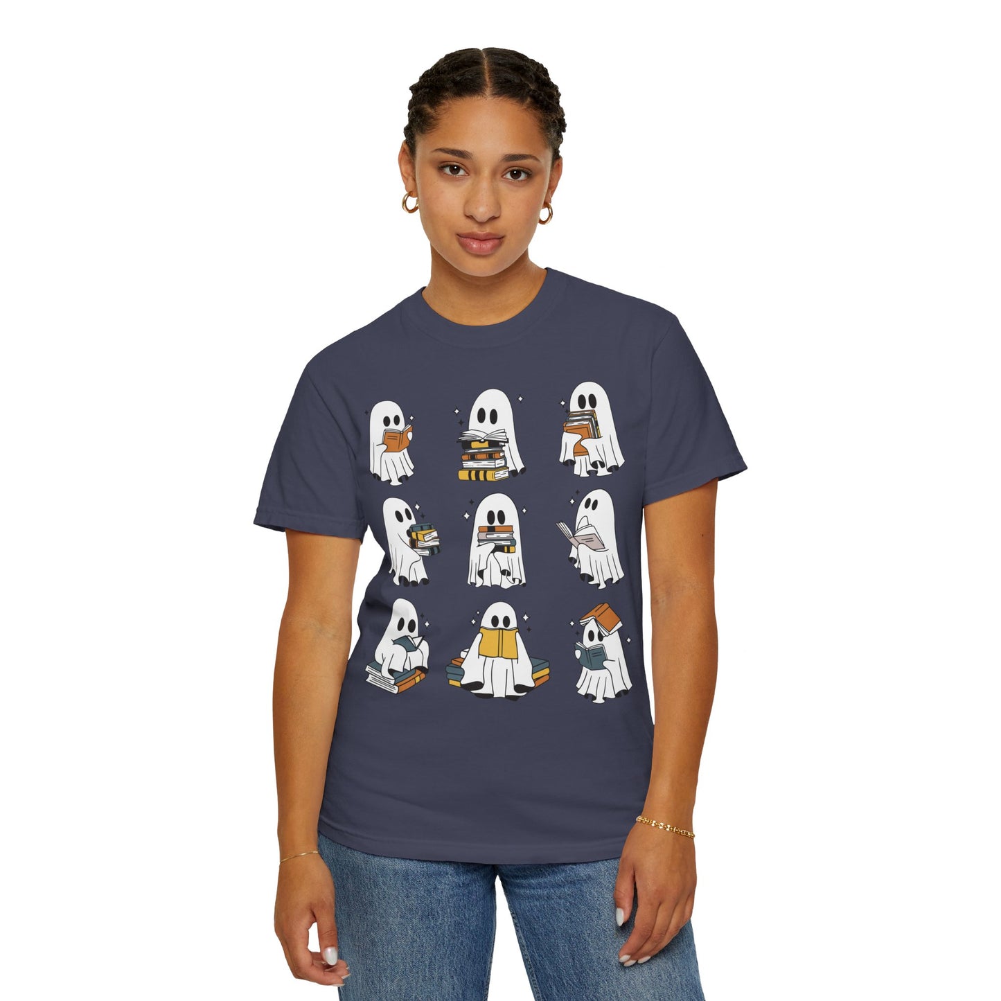Comfort Colors Ghost Reading Books Shirt - Bookish Halloween Shirt