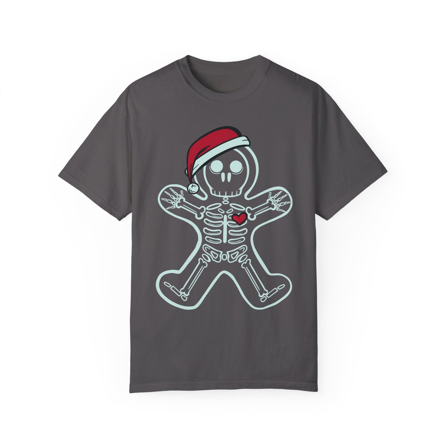 Gingerbread Man X-Ray Shirt | Funny Xmas X-Ray Technician Santa Hat Gift Graphite