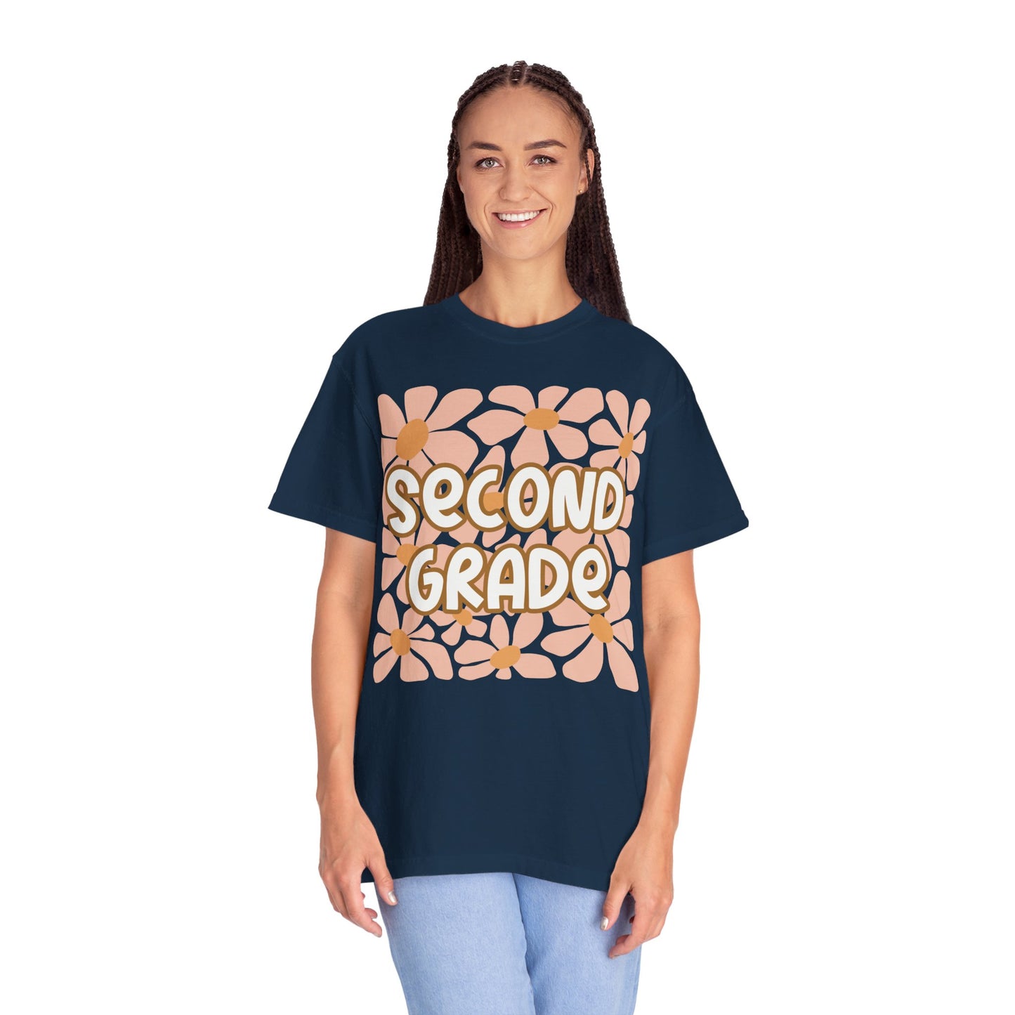 Floral Second Grade Teacher Back To School Shirt