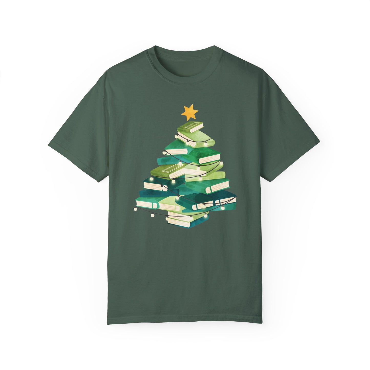 Christmas Book Tree Shirt, Christmas Gift,Book Lovers Christmas Gift,Bookworm Christmas Shirt Blue Spruce