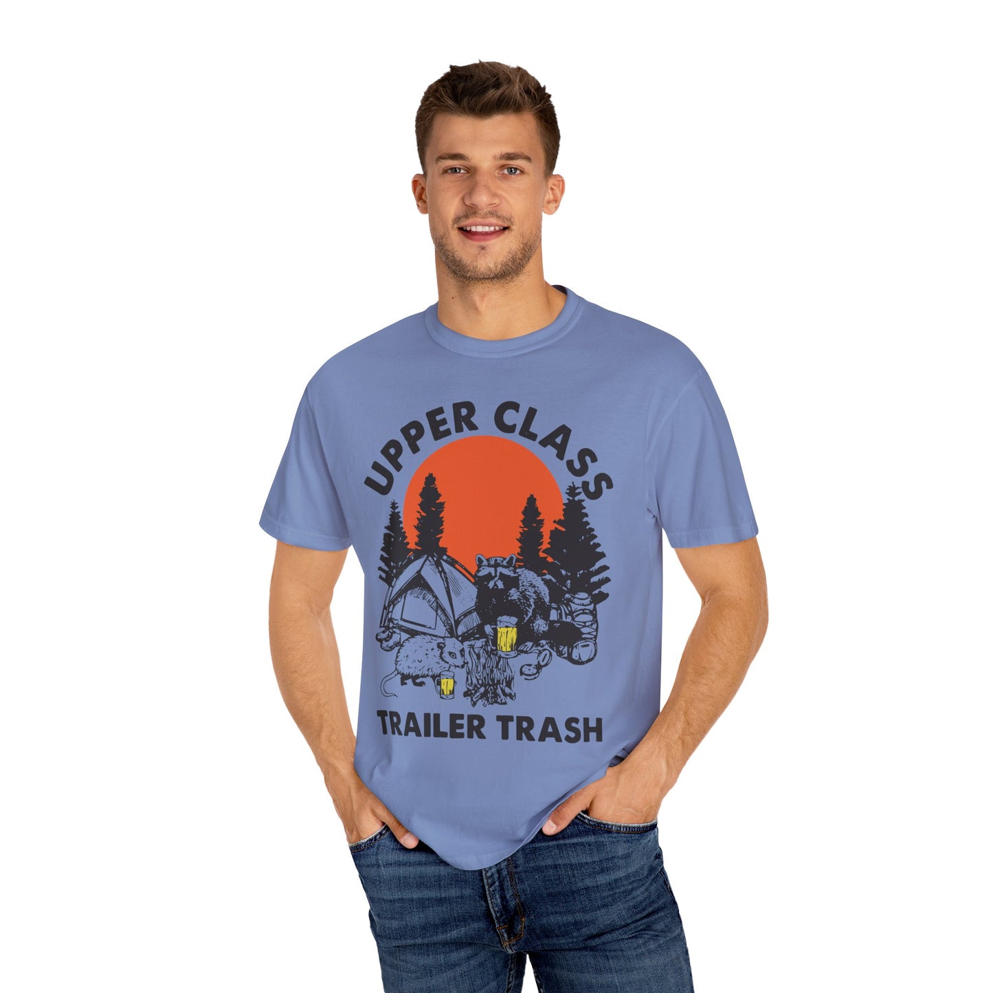 Upper Class Trailer Trash Shirt - Cute Raccoon Camp Shirt