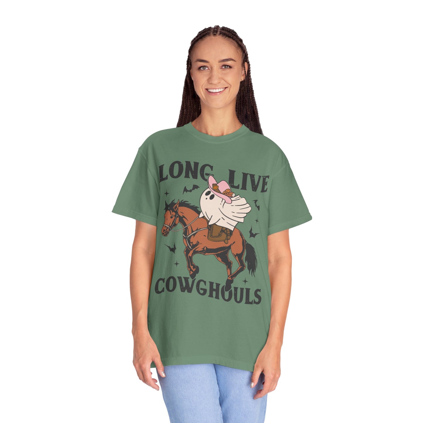 Long Live Cowghouls Western Halloween Graphic Tee Shirt