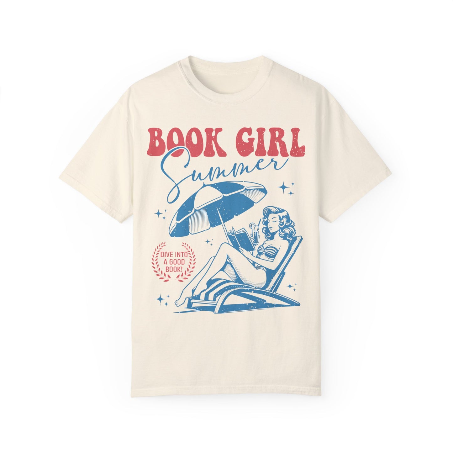 Vintage Book Girl Shirt - Retro Style Apparel for Literature Enthusiasts Ivory