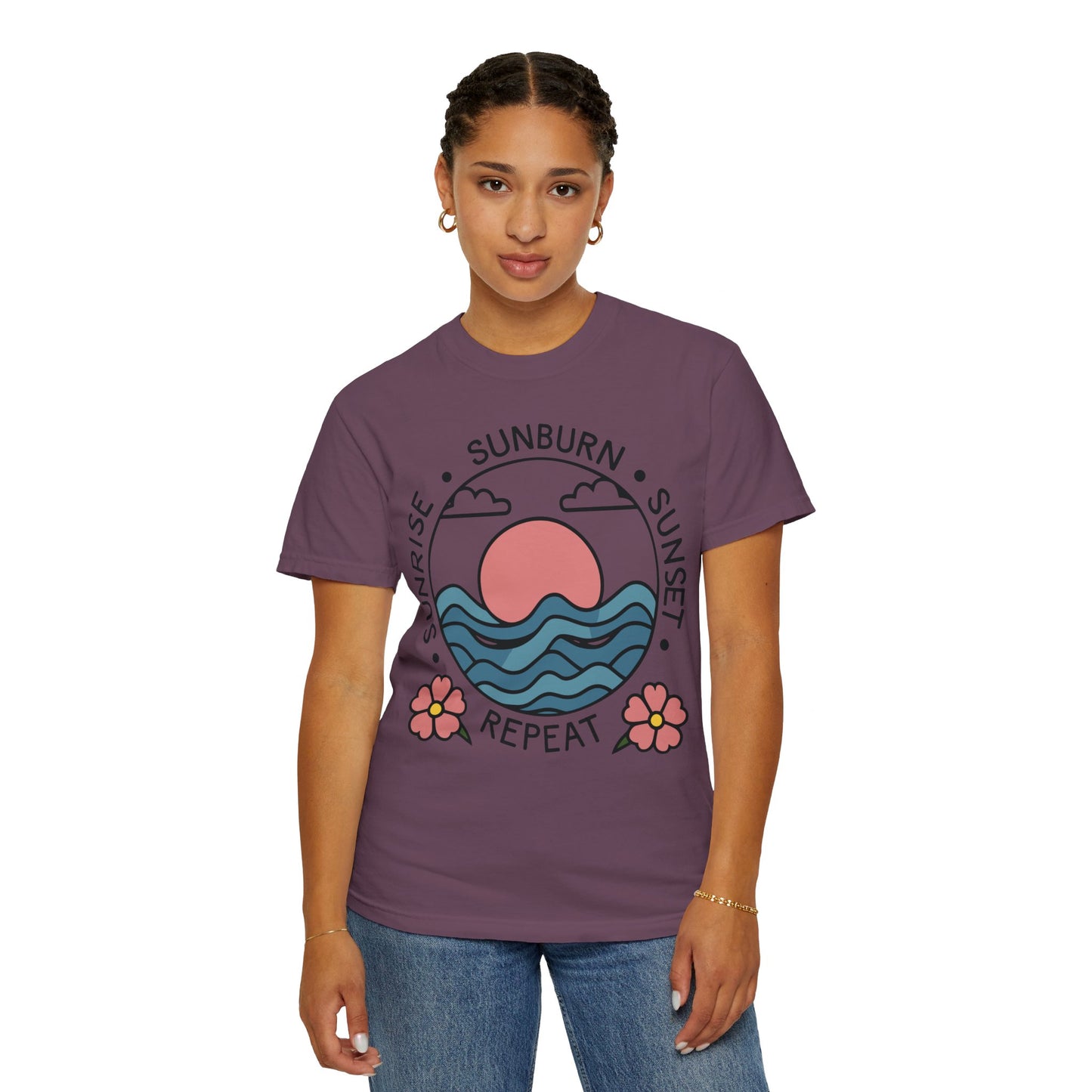Retro Summer Shirt Sunrise Sunburn Sunset Repeat Shirt