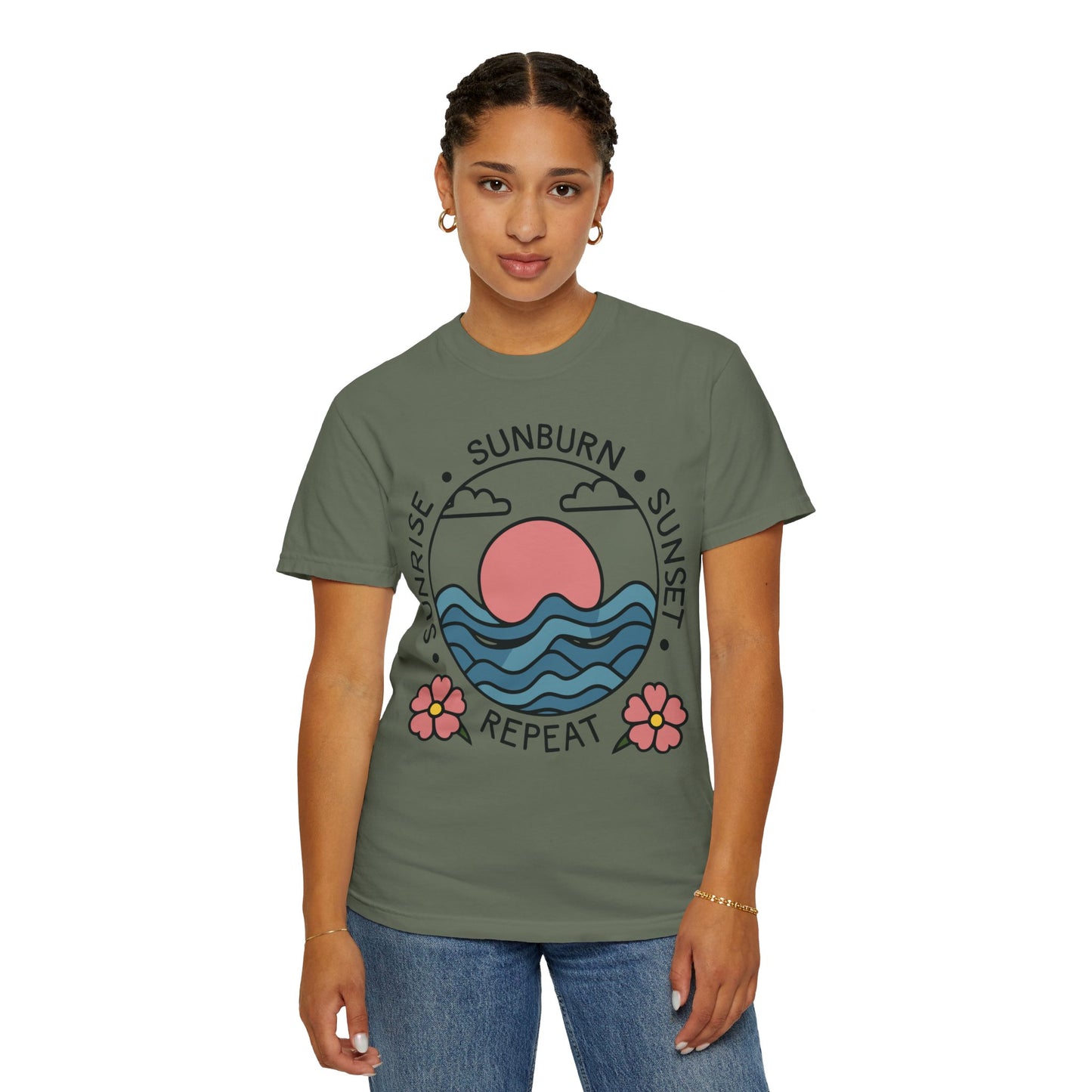 Retro Summer Shirt Sunrise Sunburn Sunset Repeat Shirt