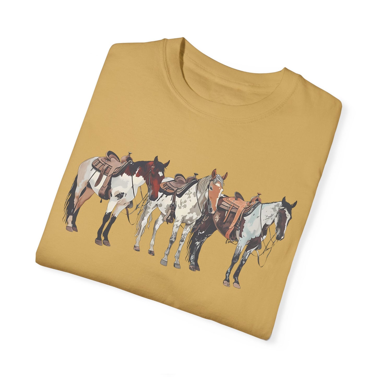 Western Horse Shirt | Cowboy Style Clothing for Horse Lovers Mustard