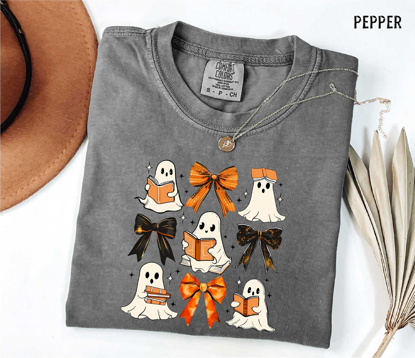 Halloween Ghost Books Comfort Colors T-shirt - Spooky Educational Tee