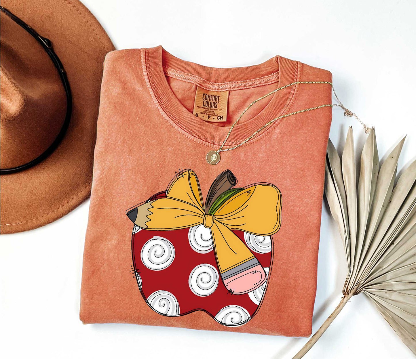 Apple Pencil Bow Teacher Shirt - Back to School Shirt