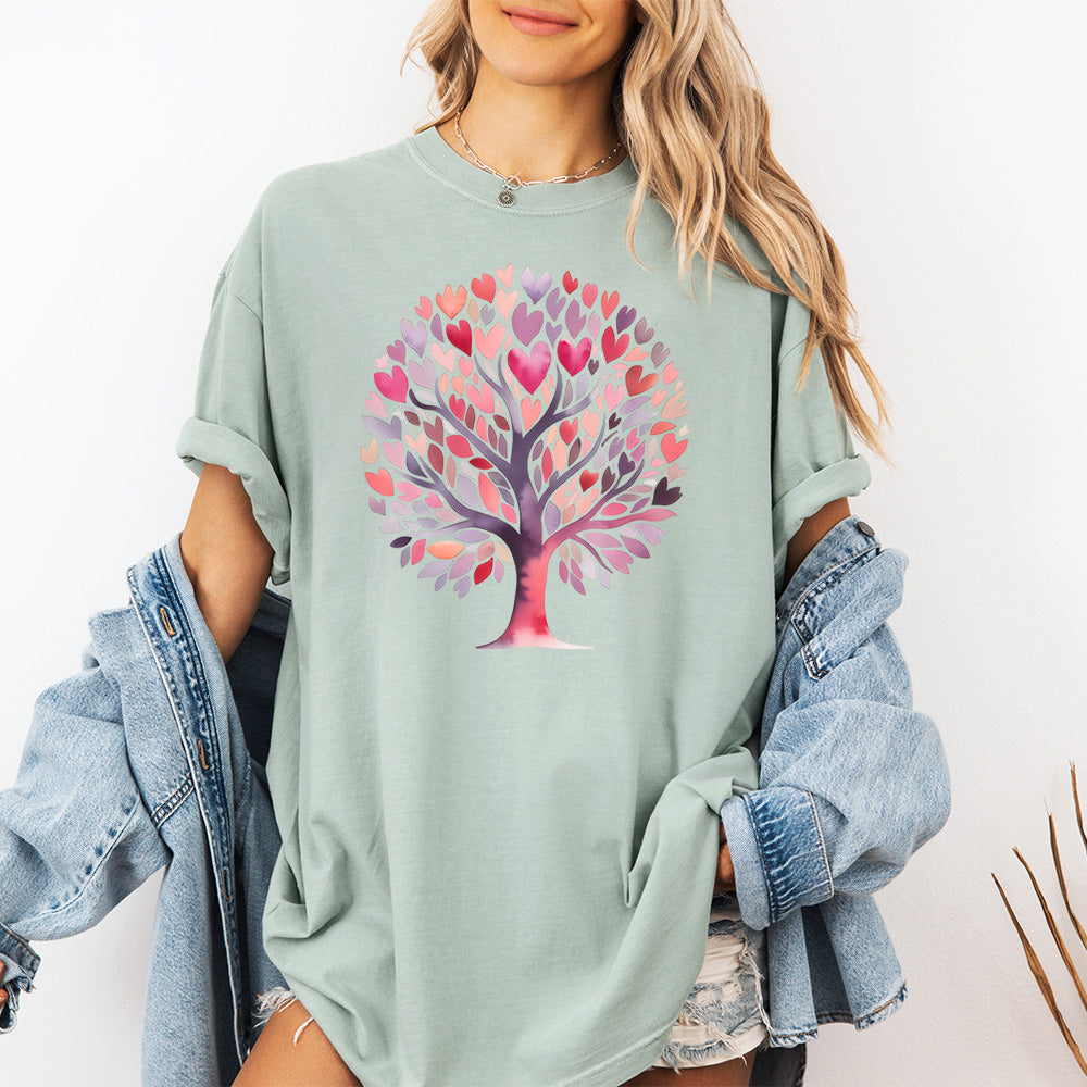 Heart Tree Comfort Colors Graphic T-Shirt - Love Nature Design
