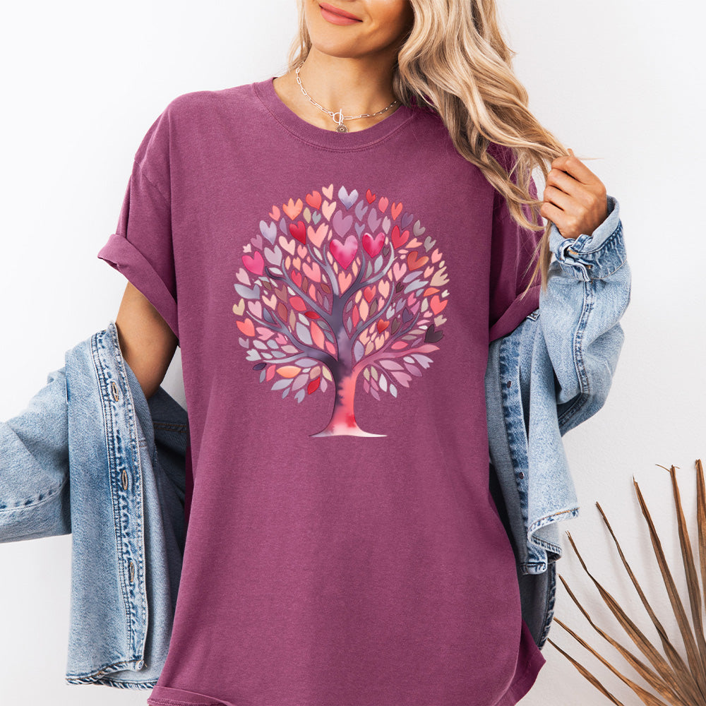 Heart Tree Comfort Colors Graphic T-Shirt - Love Nature Design
