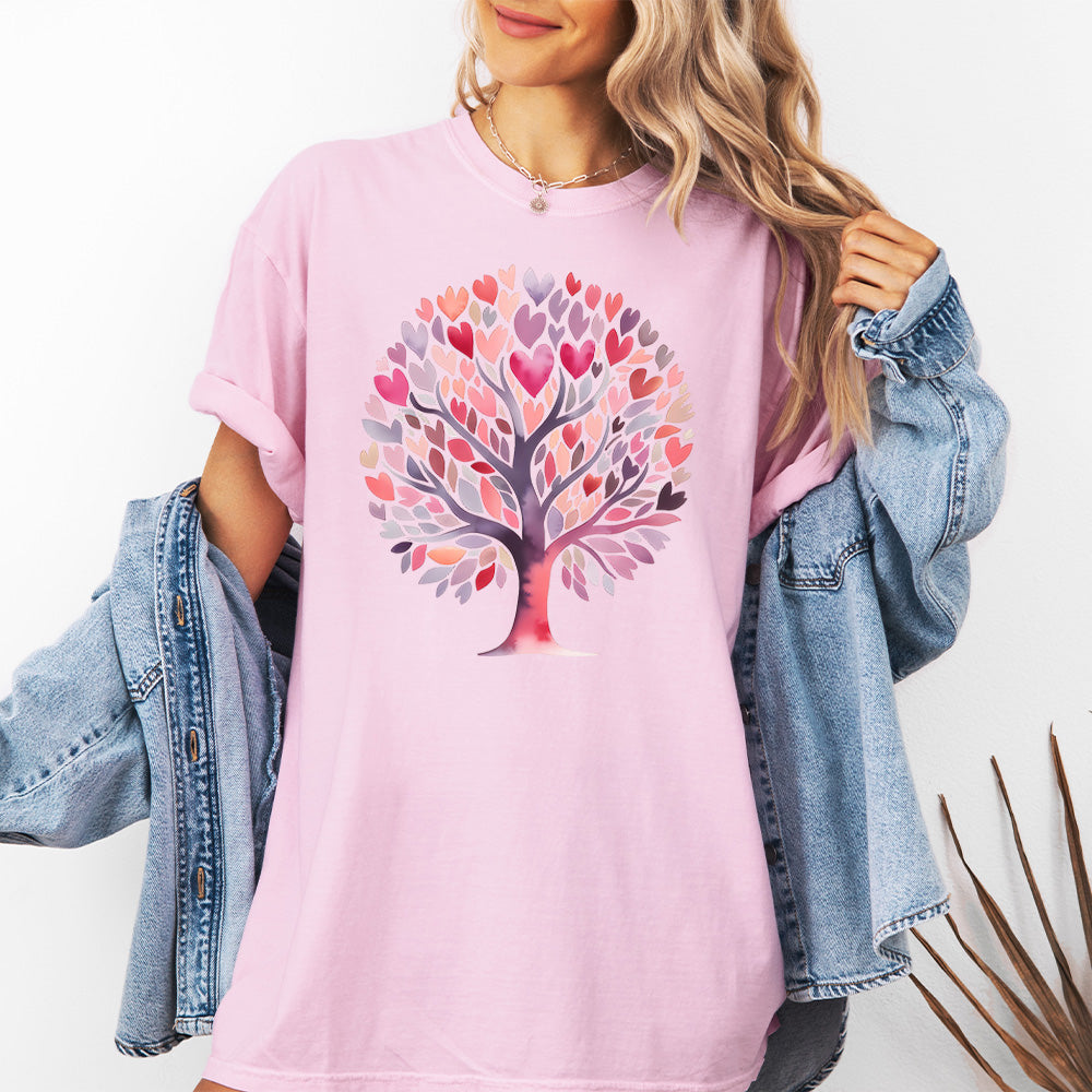 Heart Tree Comfort Colors Graphic T-Shirt - Love Nature Design