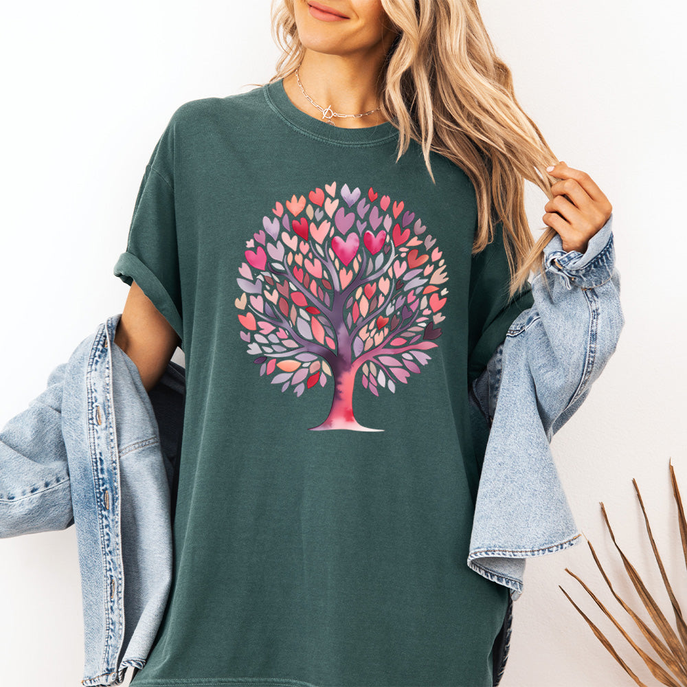 Heart Tree Comfort Colors Graphic T-Shirt - Love Nature Design